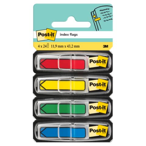 Segnapagina removibili Post-it® Index Mini ''Freccia'' 684 classici assortiti 4 confezioni da 24 - 684ARR3